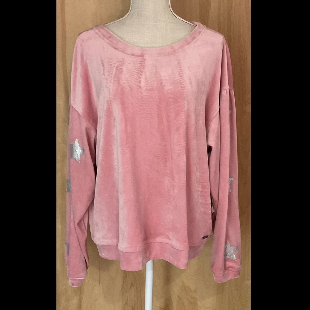 Nanette Lapore soft pink sweatshirt silver stars - NWT
